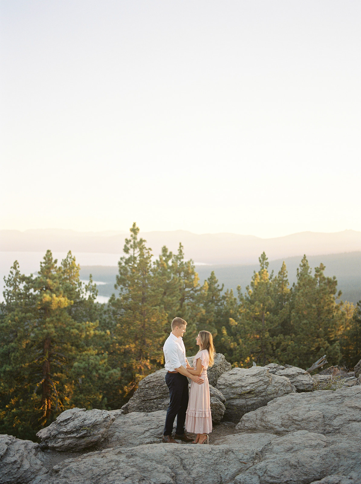 lake tahoe engagement session lookout