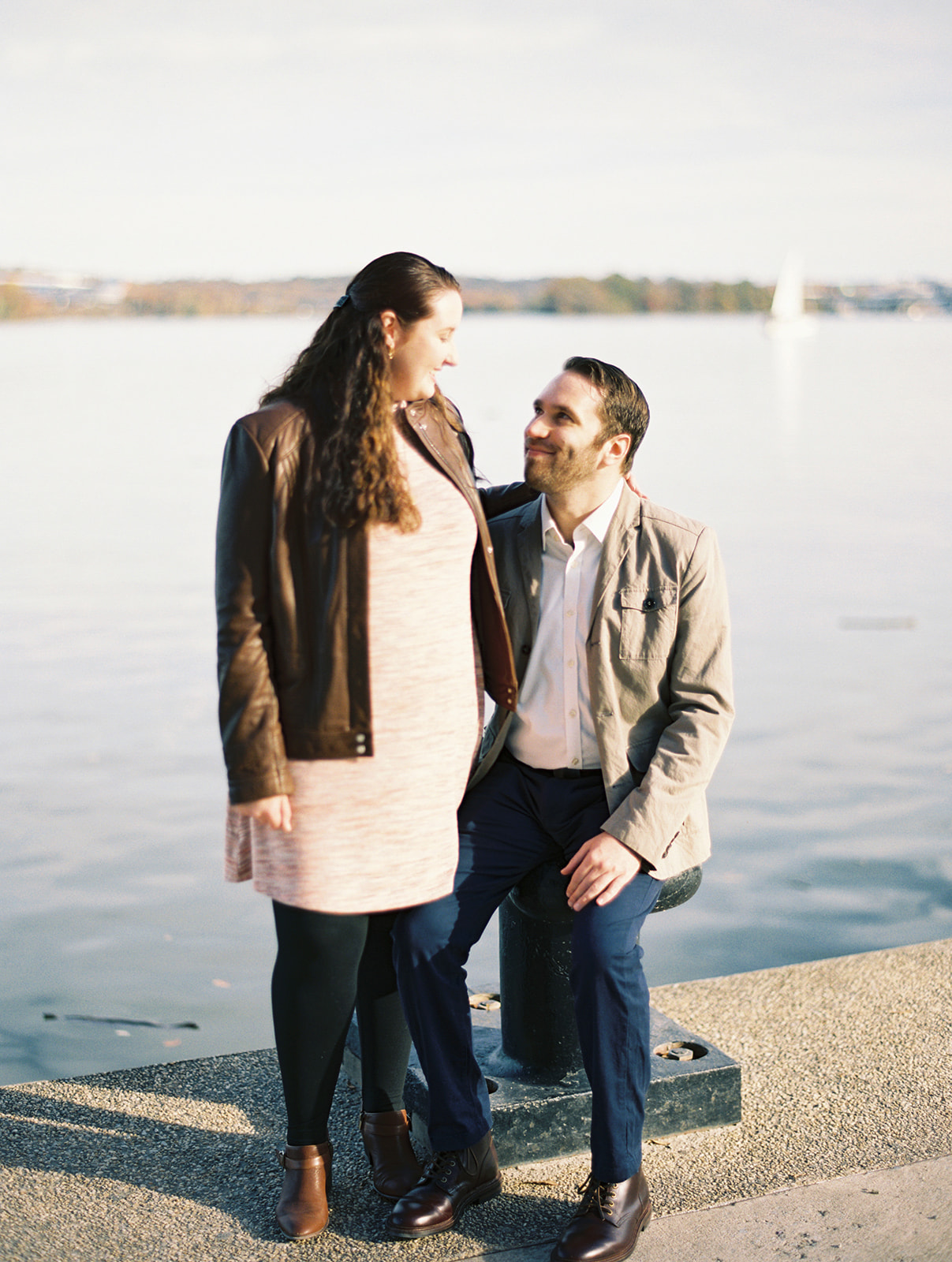 fall engagement alexandria virginia autumn engagement engagement session pier photoshoot docks black and white pictures