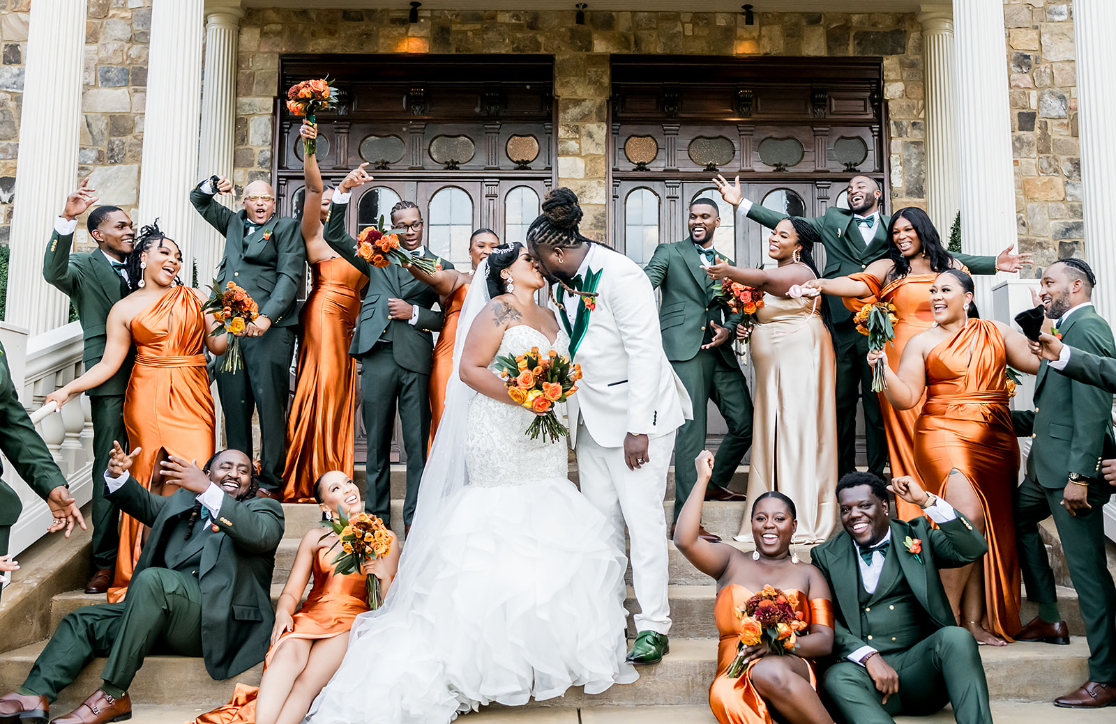 Bridal Party photos with Black couple at 2400 on the river with JGraced Photography in Atlanta 