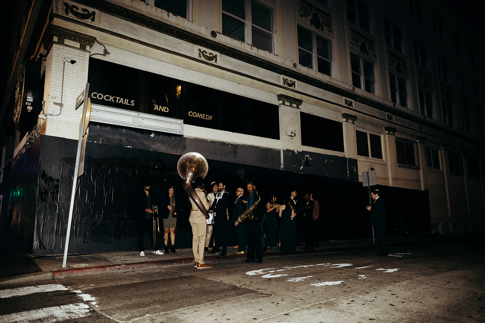 new orleans band outside on hollywood blvd