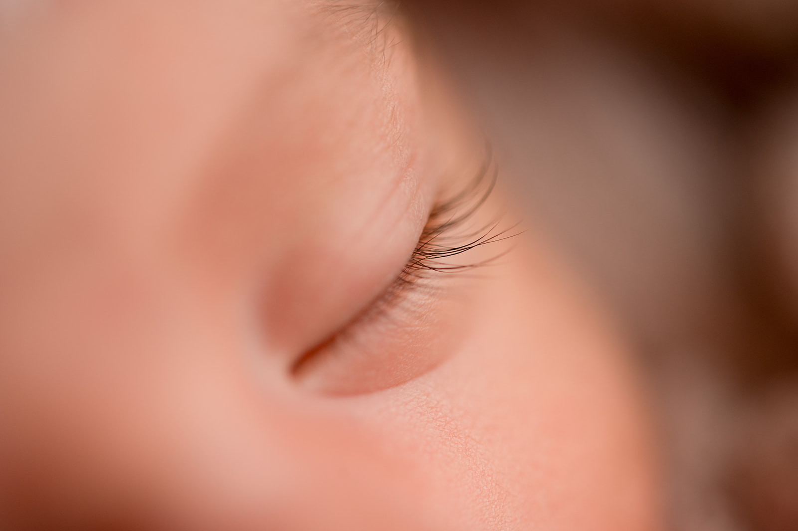 Detailed photo of baby's eyelashes very close up macro 