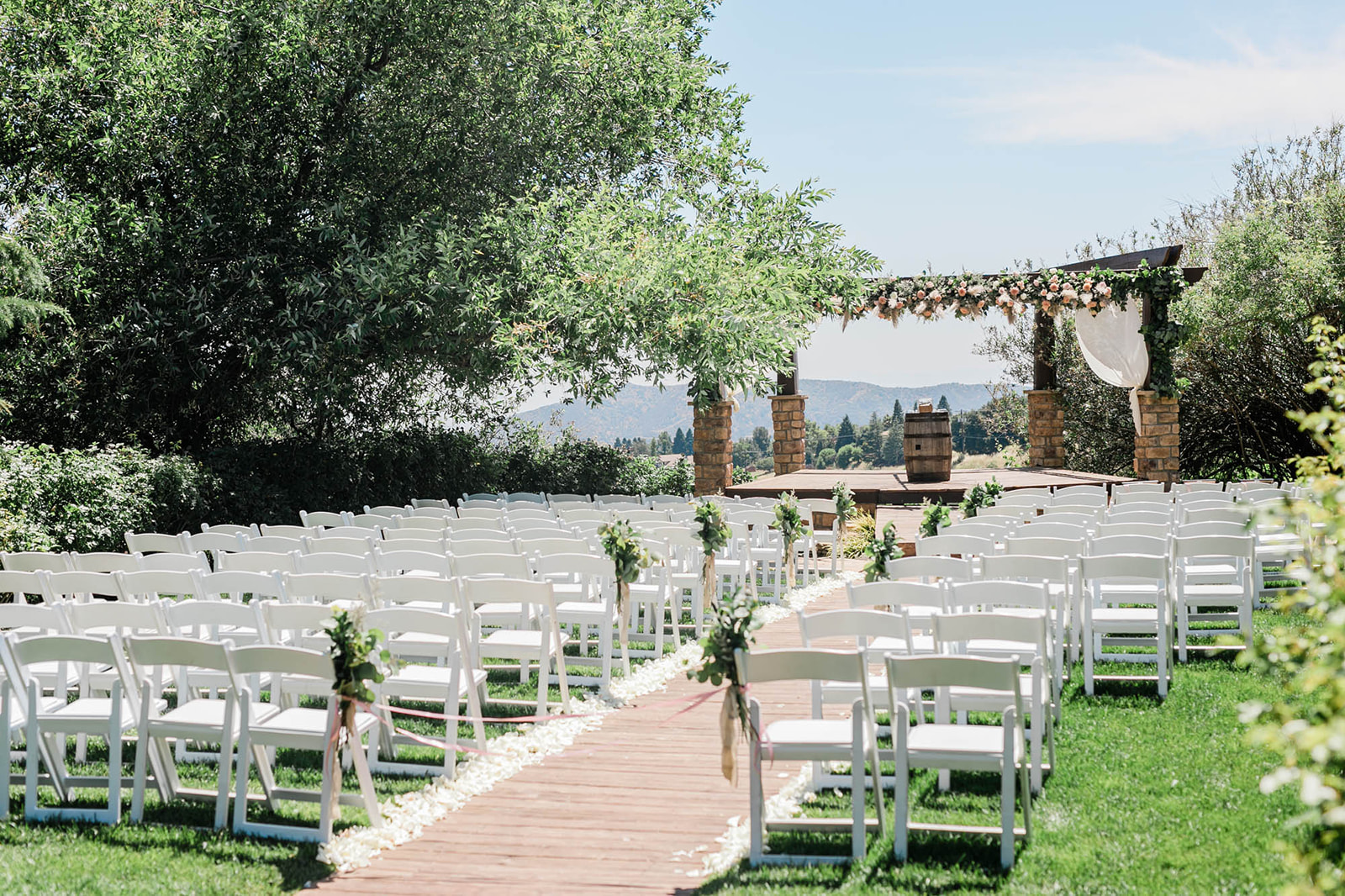 Serendipity garden wedding ceremony decor