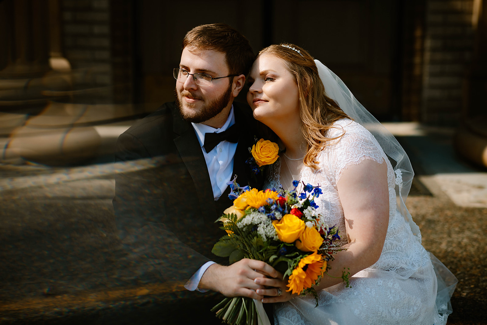 Happy elopement couple at The Washington County Courthouse