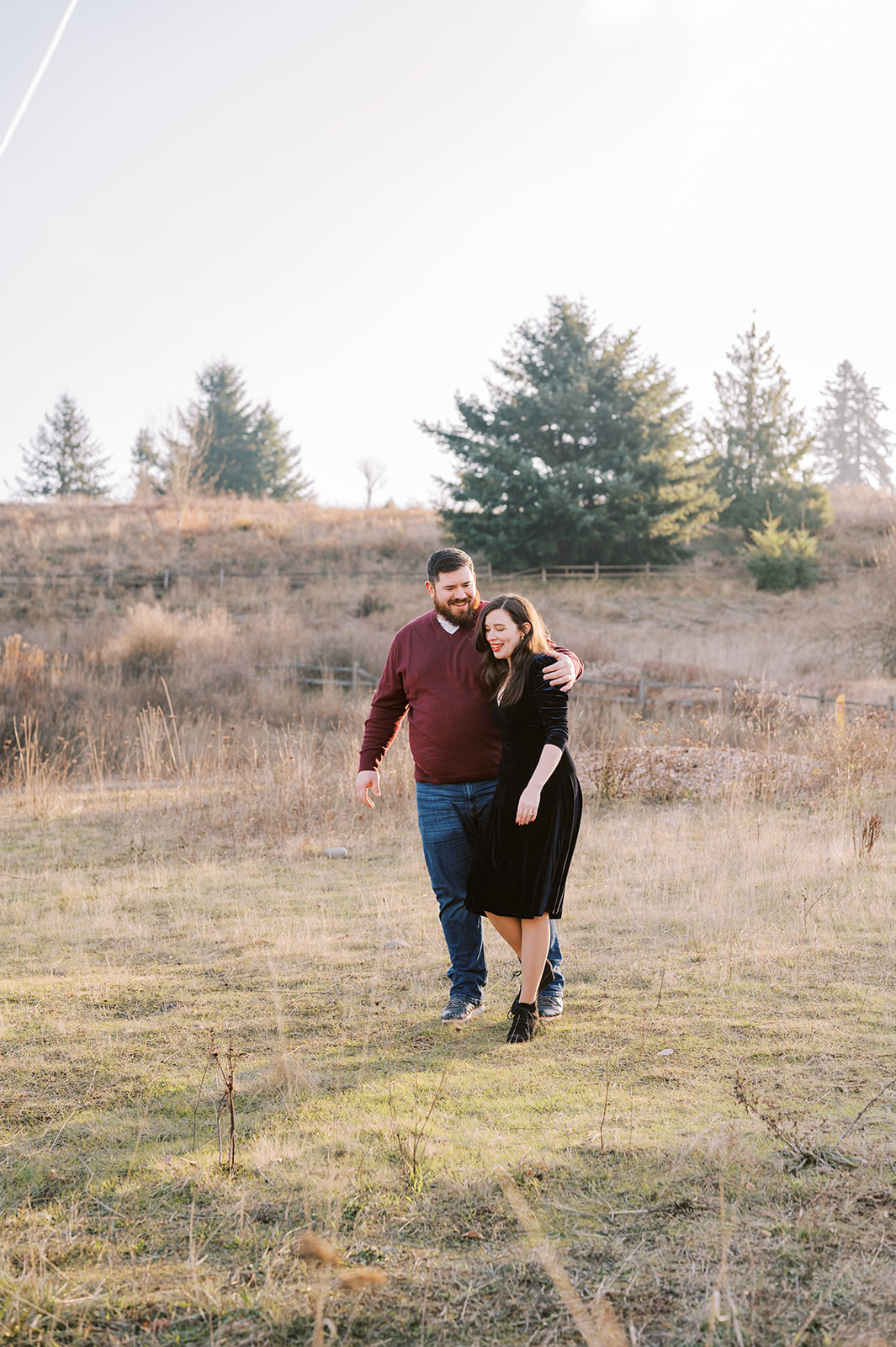 Engagement session at beautiful Powell Butte Nature Park in Portland Oregon. It is a Perfect Portland engagement photo location! 