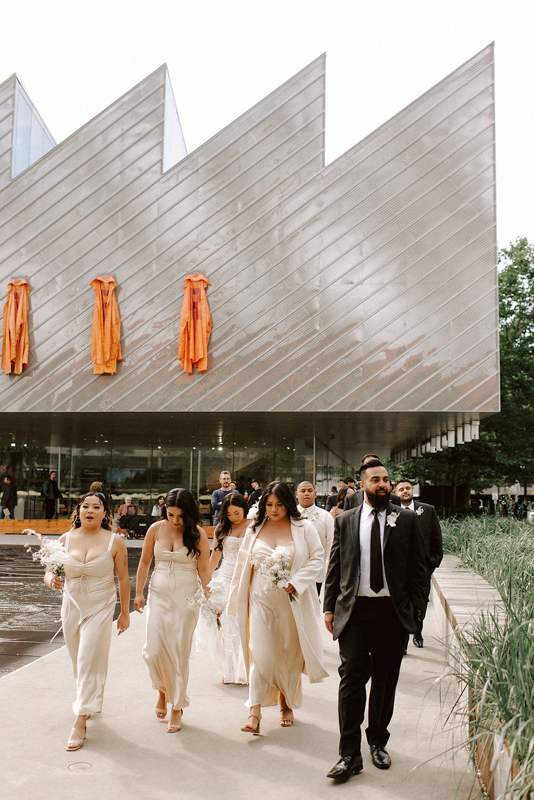 Vancouver wedding photographer captures photos of couple having their wedding at Polygon Gallery