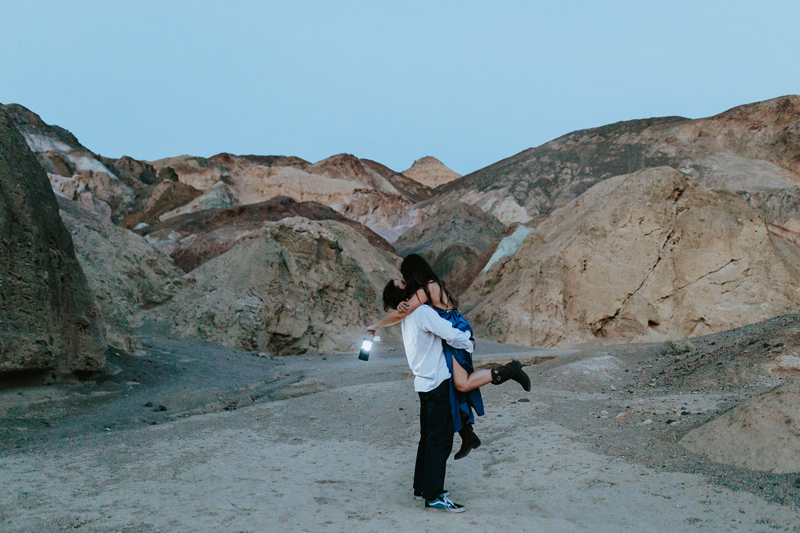 Adventure Engagement photos at Artist's Palette, Death Valley National Park