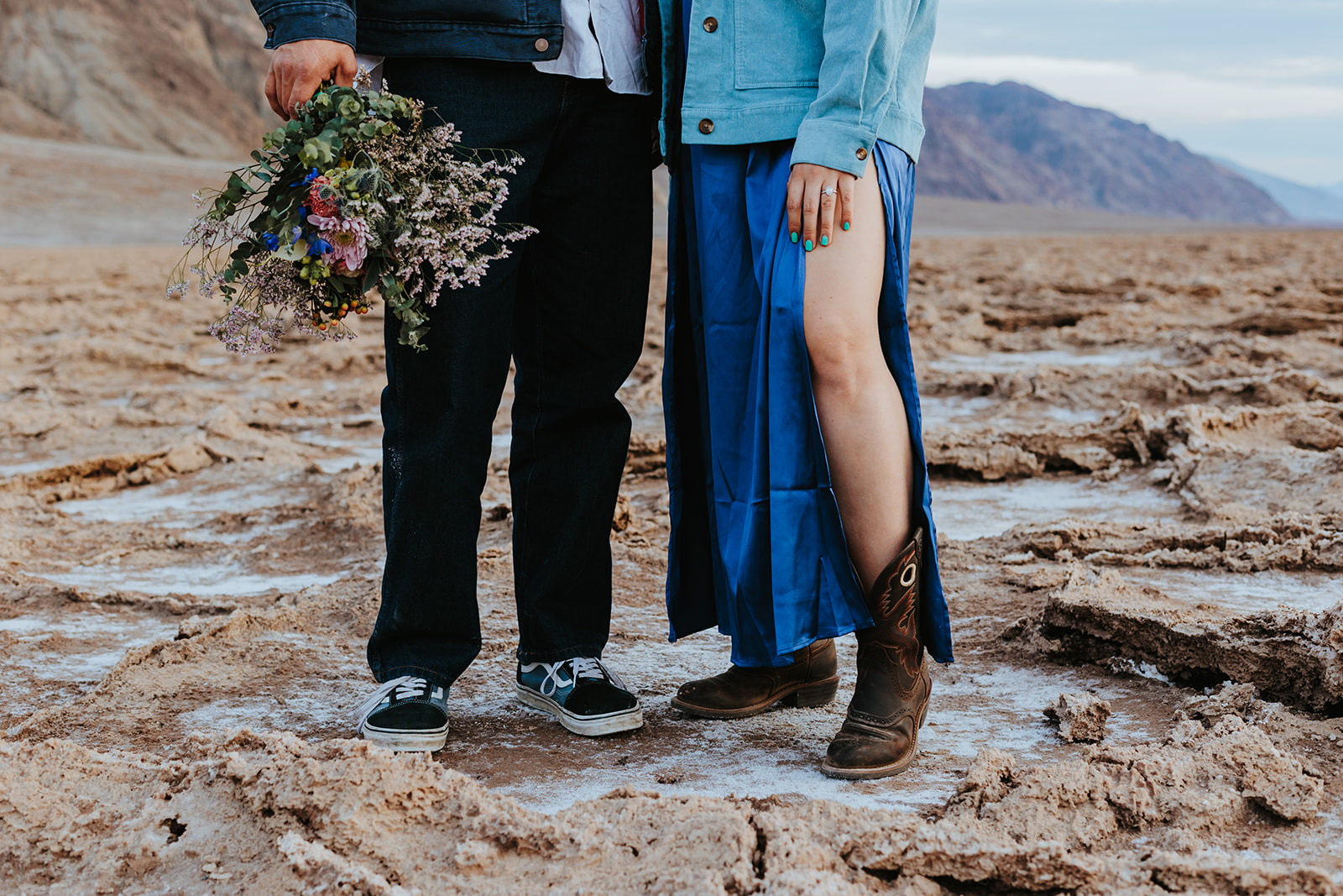 Engagement photos at Artist's Palette, Death Valley National Park