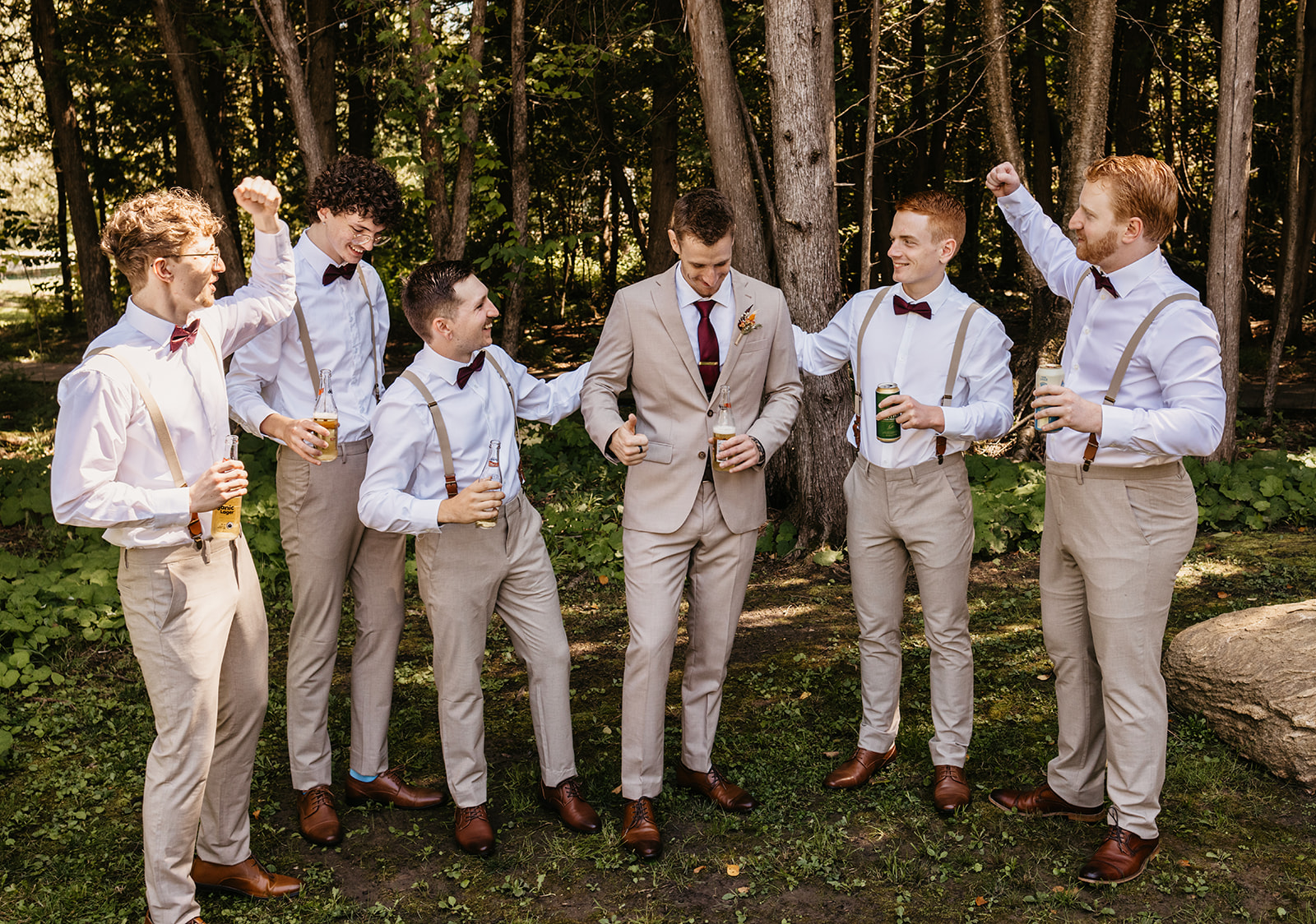 Chris hartwig and his groomsmen on his wedding day