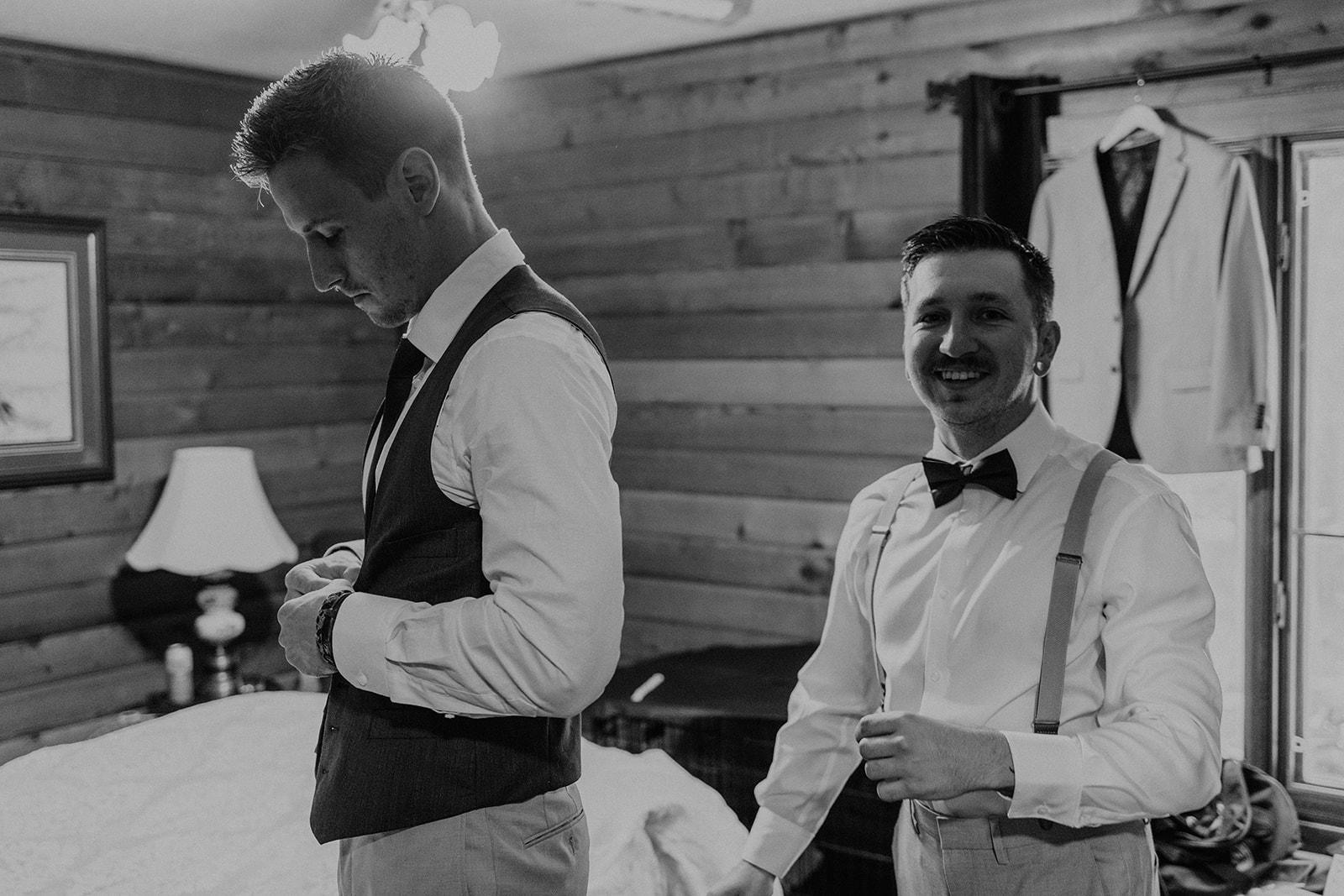 Chris Hartwig getting ready for his wedding with his best friend