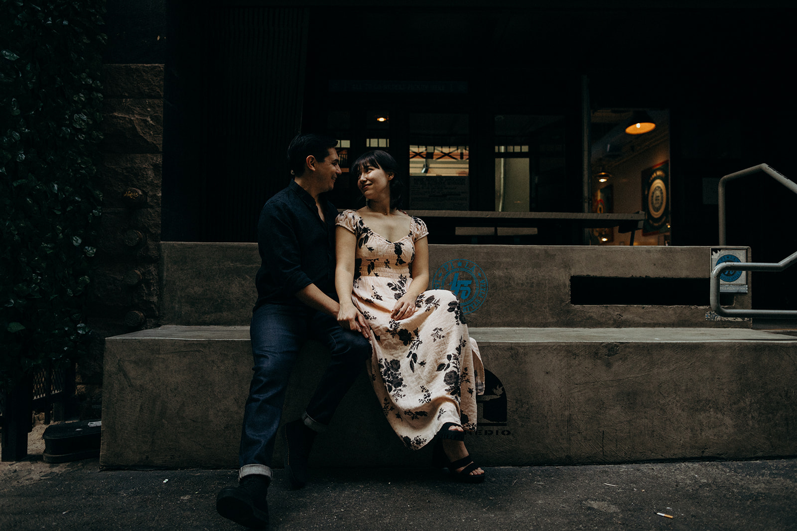 moody light in los angeles for engagement session