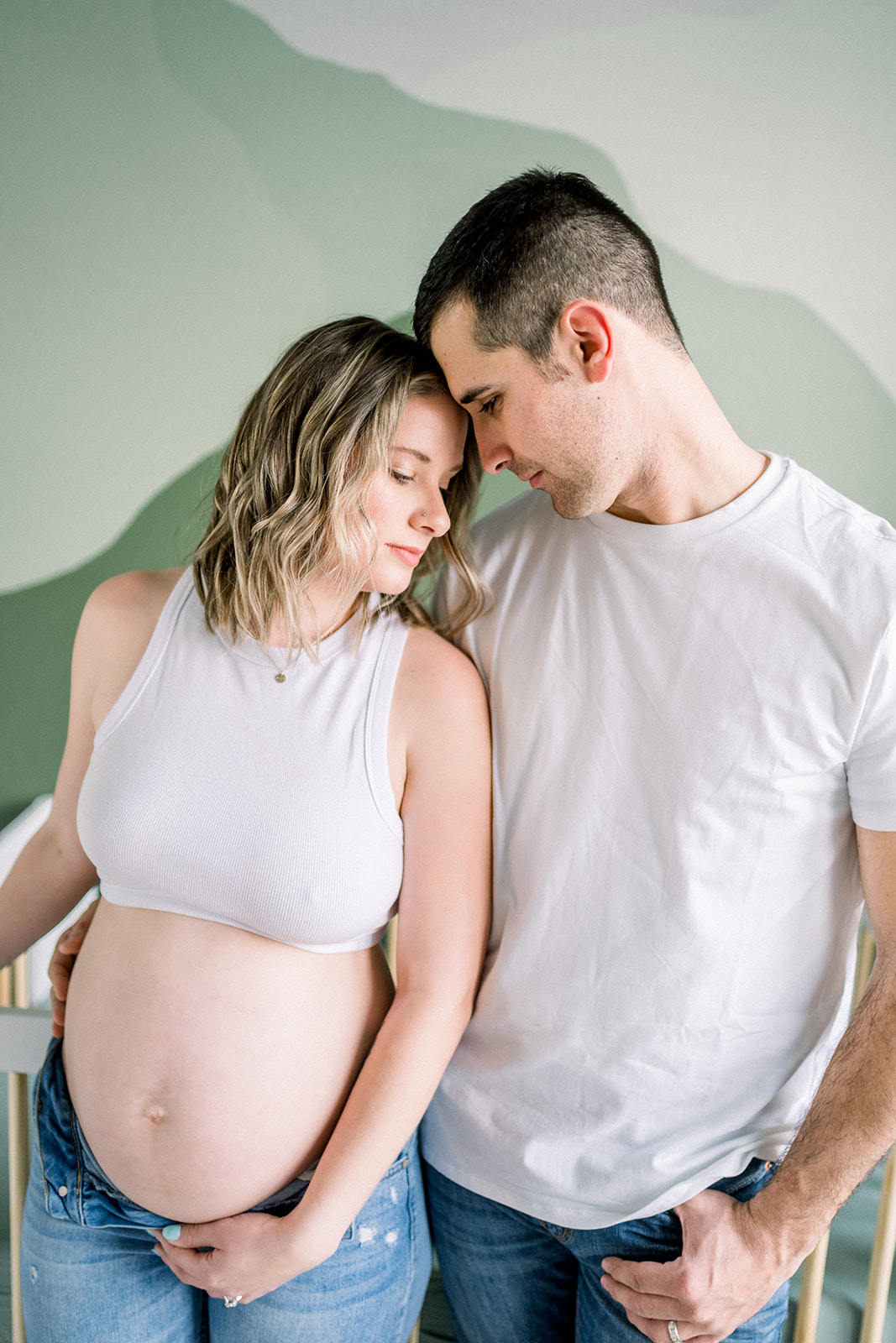 Expecting parents at In home maternity photo shoot Sonora, CA photographer