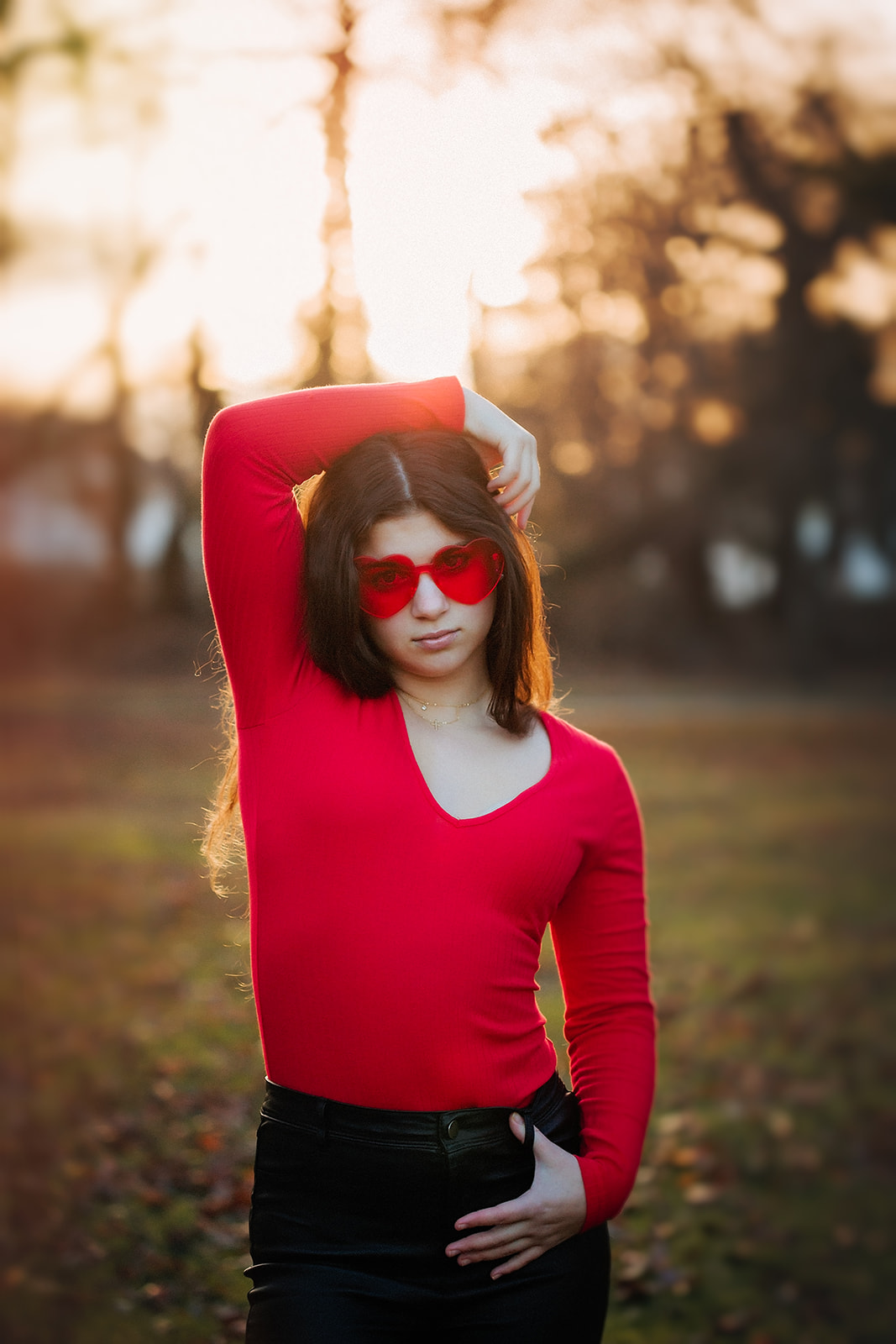 Teen photoshoot during golden hour in Morristown NJ
