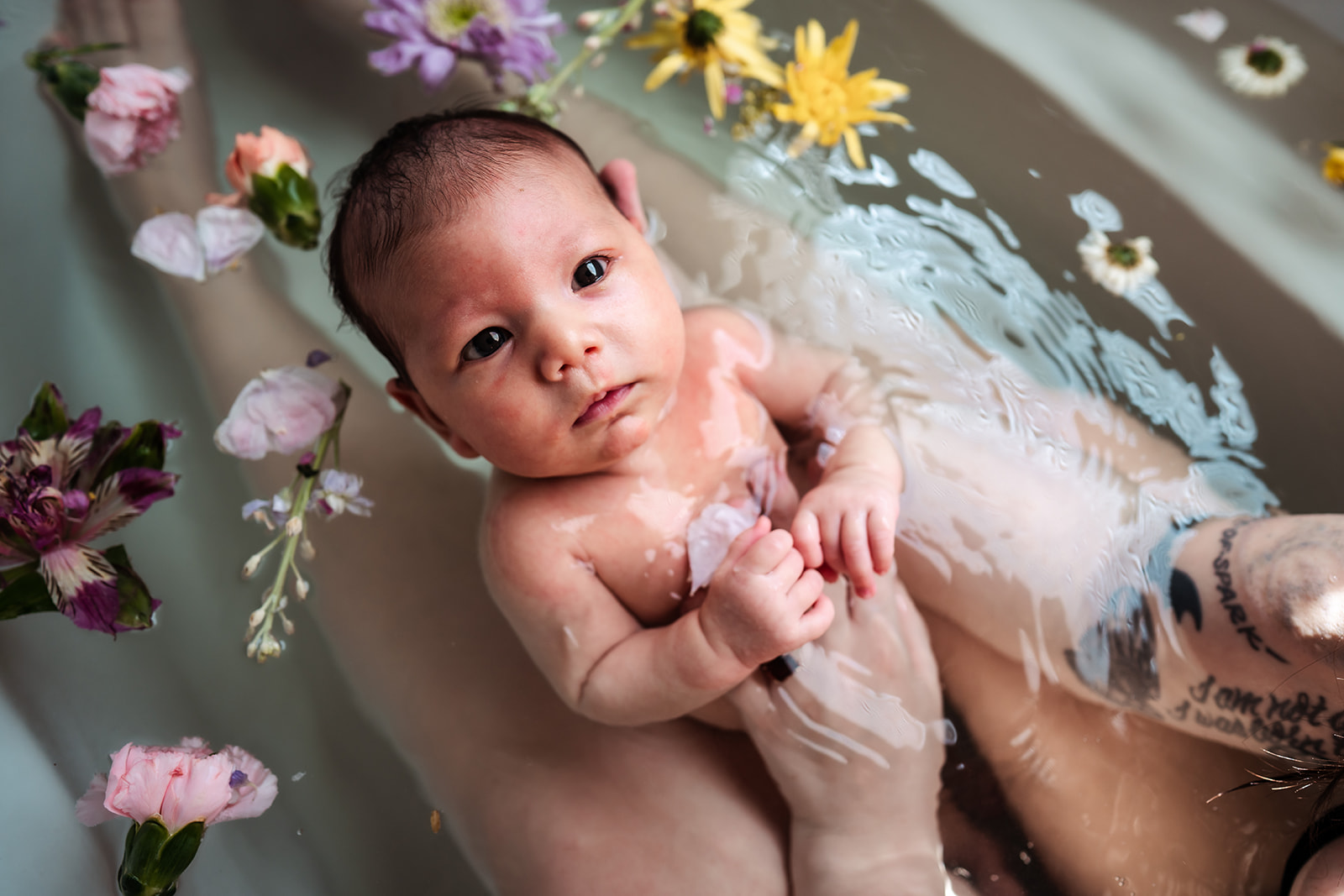 floral newborn bath