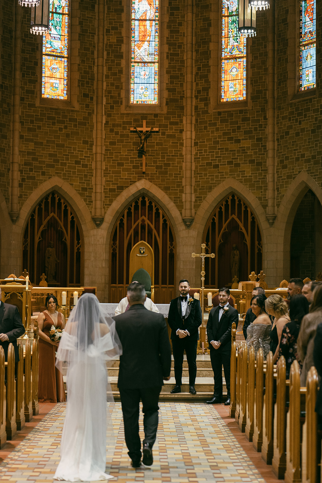 Large Grand St Joseph's Basilica Catholic Church Wedding