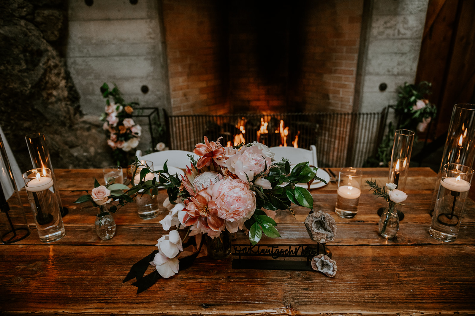 sweetheart table, and weddings with a fireplace