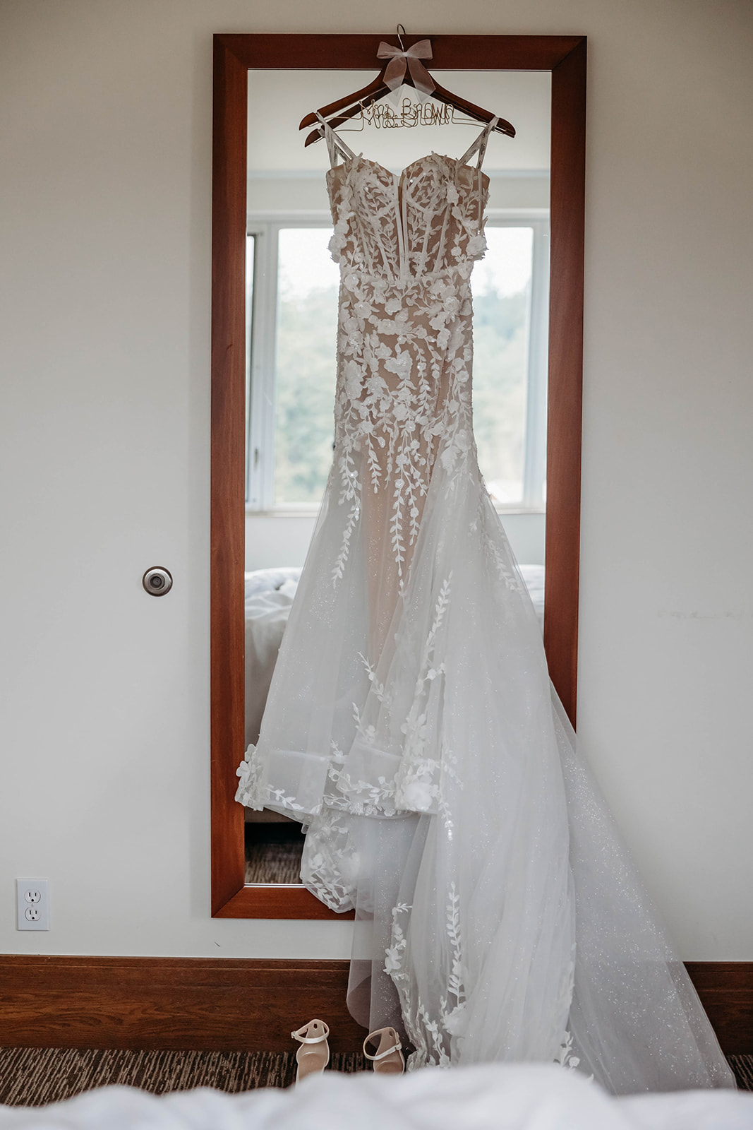 Dress details at the Clearwater Resort in Poulsbo, Washington