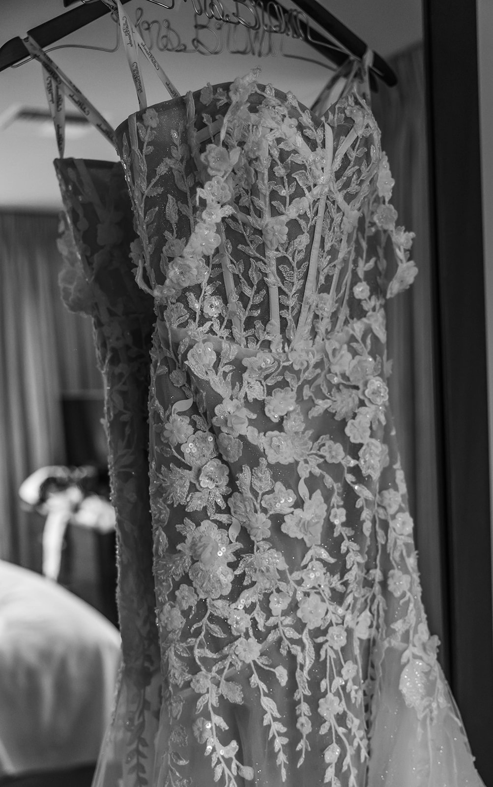 Dress details at the Clearwater Resort in Poulsbo, Washington