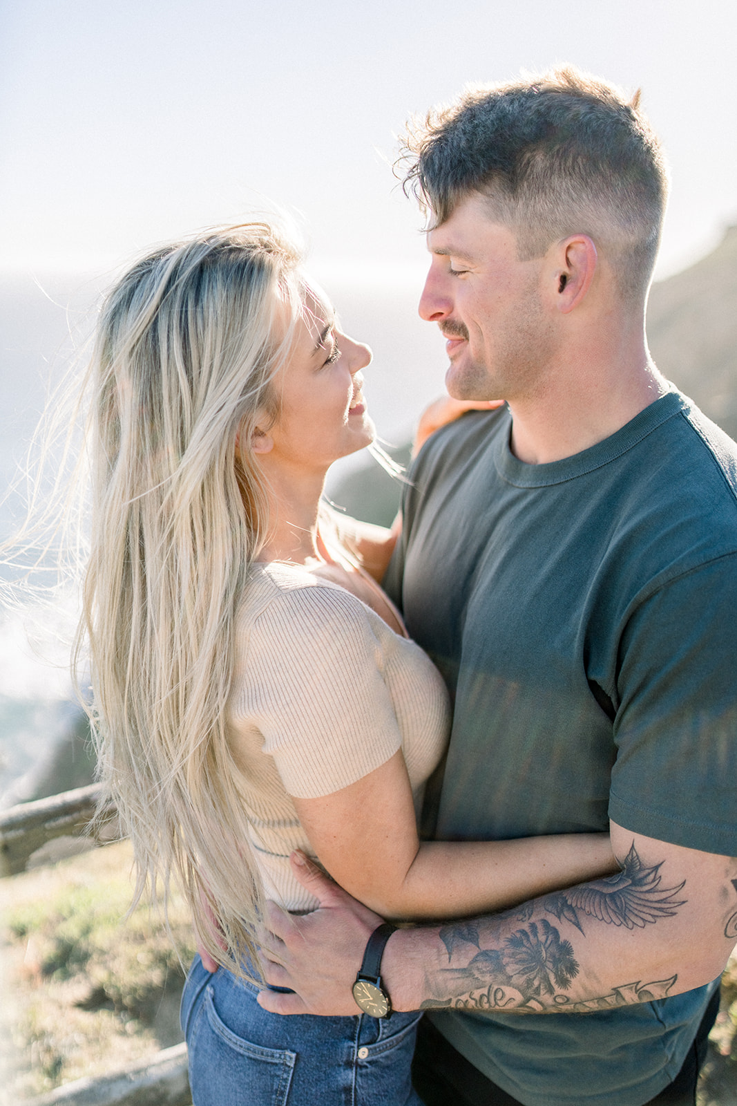 Casual breezy Coastal Point Reyes, CA engagement session Photographer