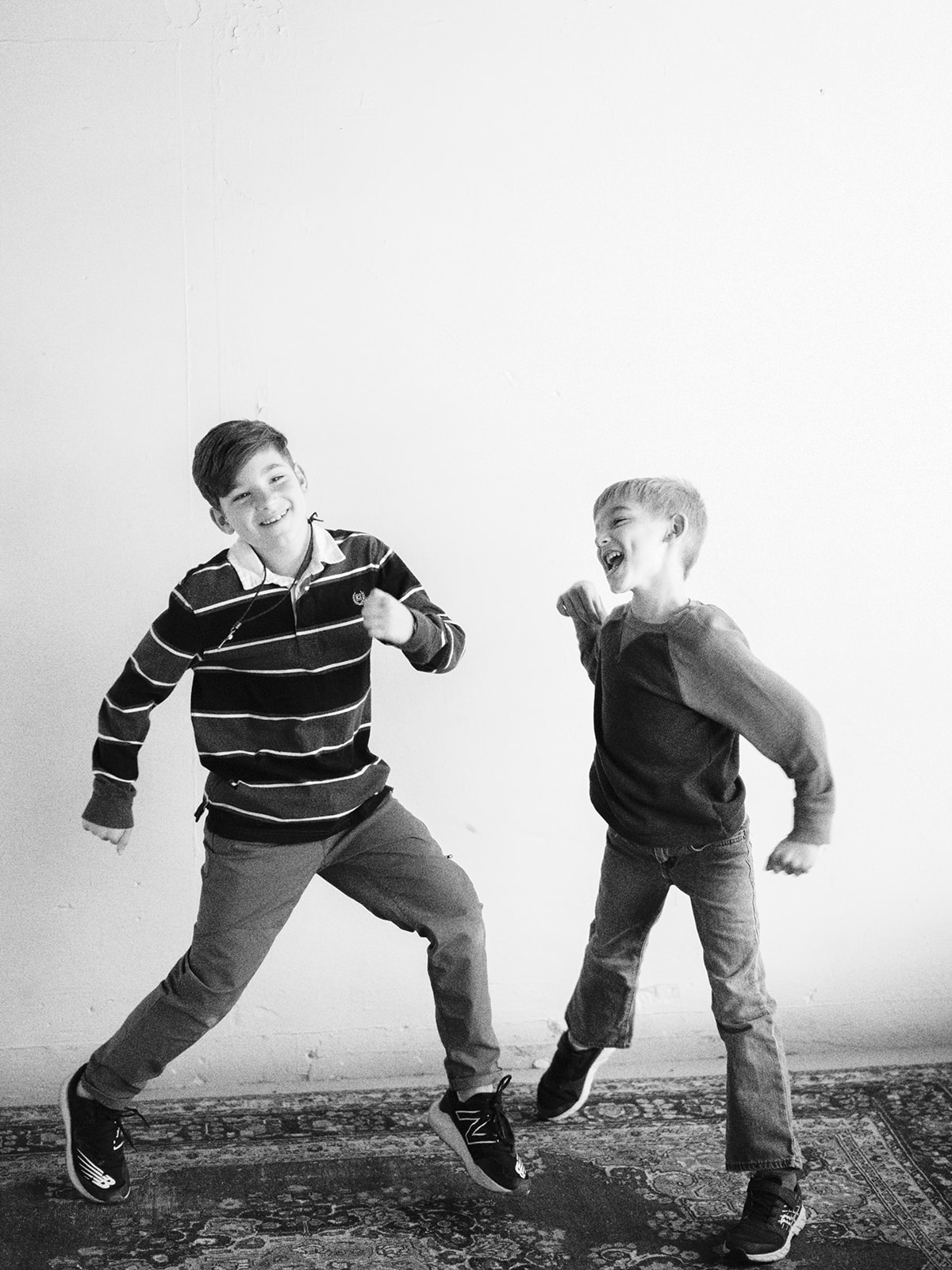 brothers dance for camera