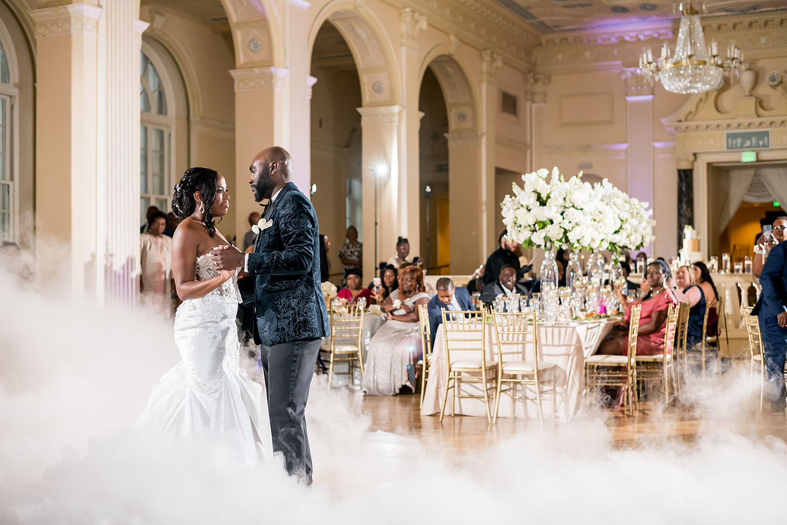 Bride and Groom first dance during the wedding reception at the Biltmore Ballrooms with JGraced Photography