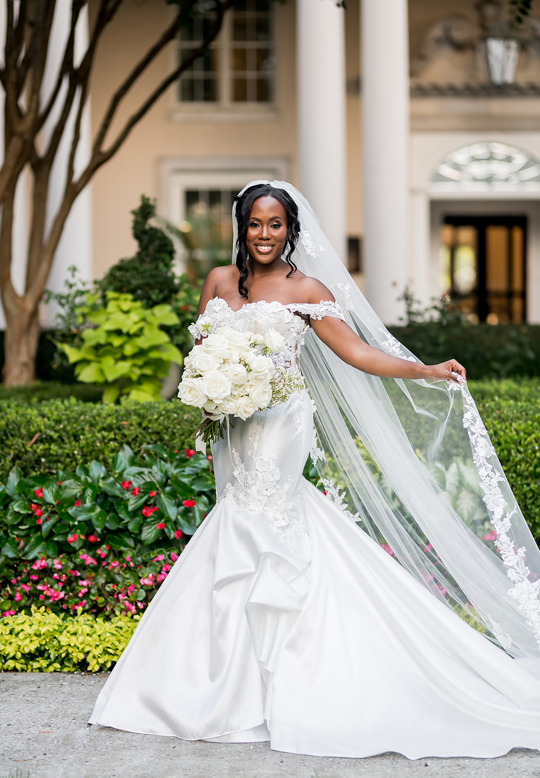 Wedding day Bridal portraits for a black bride at the Biltmore Ballrooms in atlanta with JGraced Photography