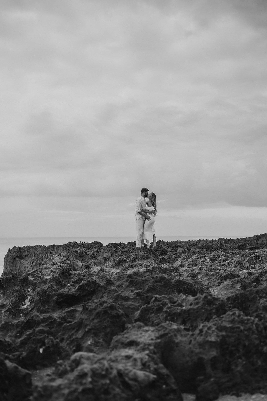 Rocky beach engagement session in Jupiter Florida 
