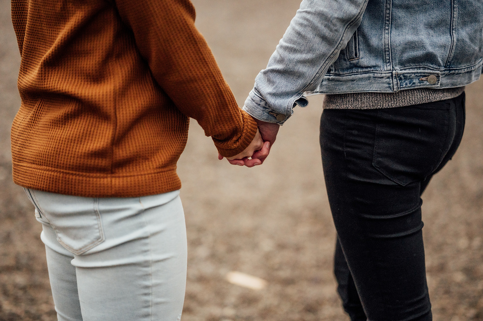 LGBTQIA+ couple holding hands 