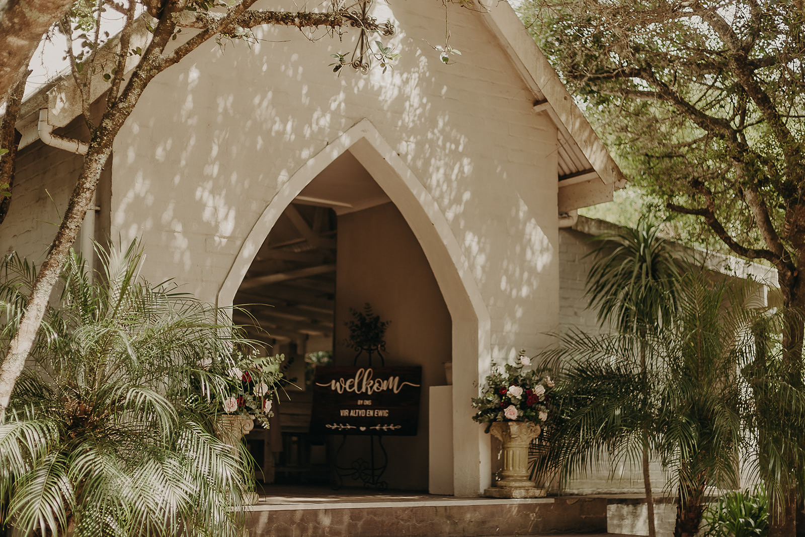 The chapel at the Plantation where the couple got married