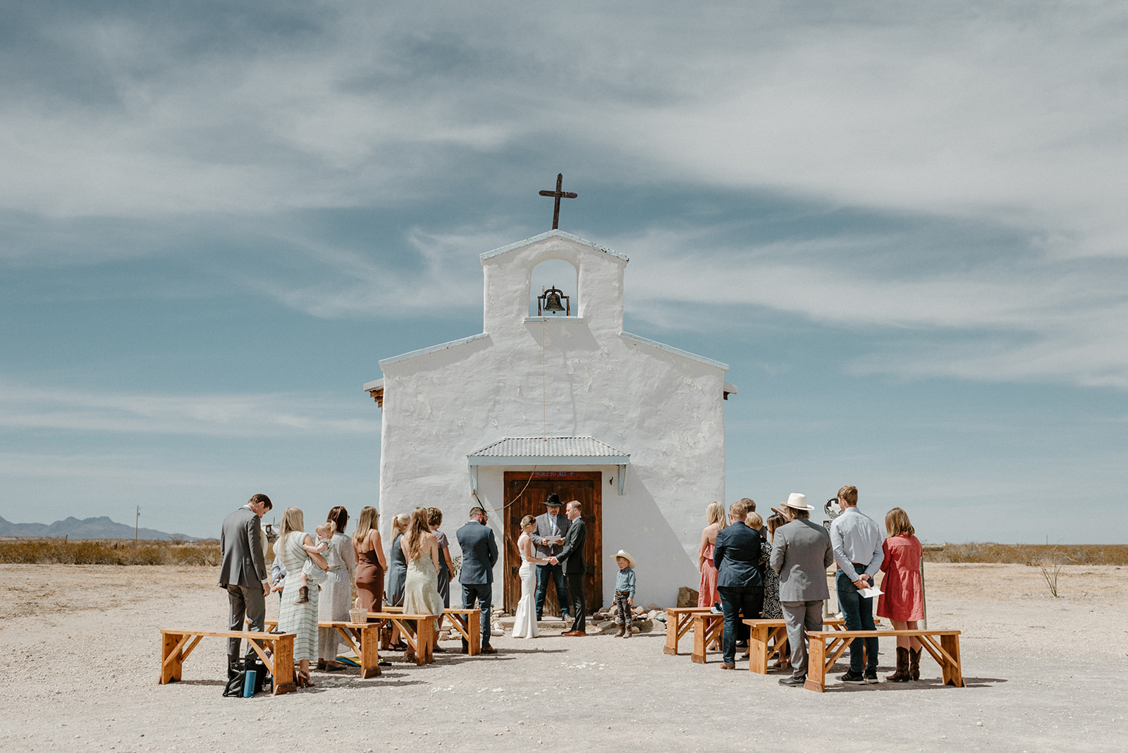 Wedding ceremony at Caldera Chapel Texas
