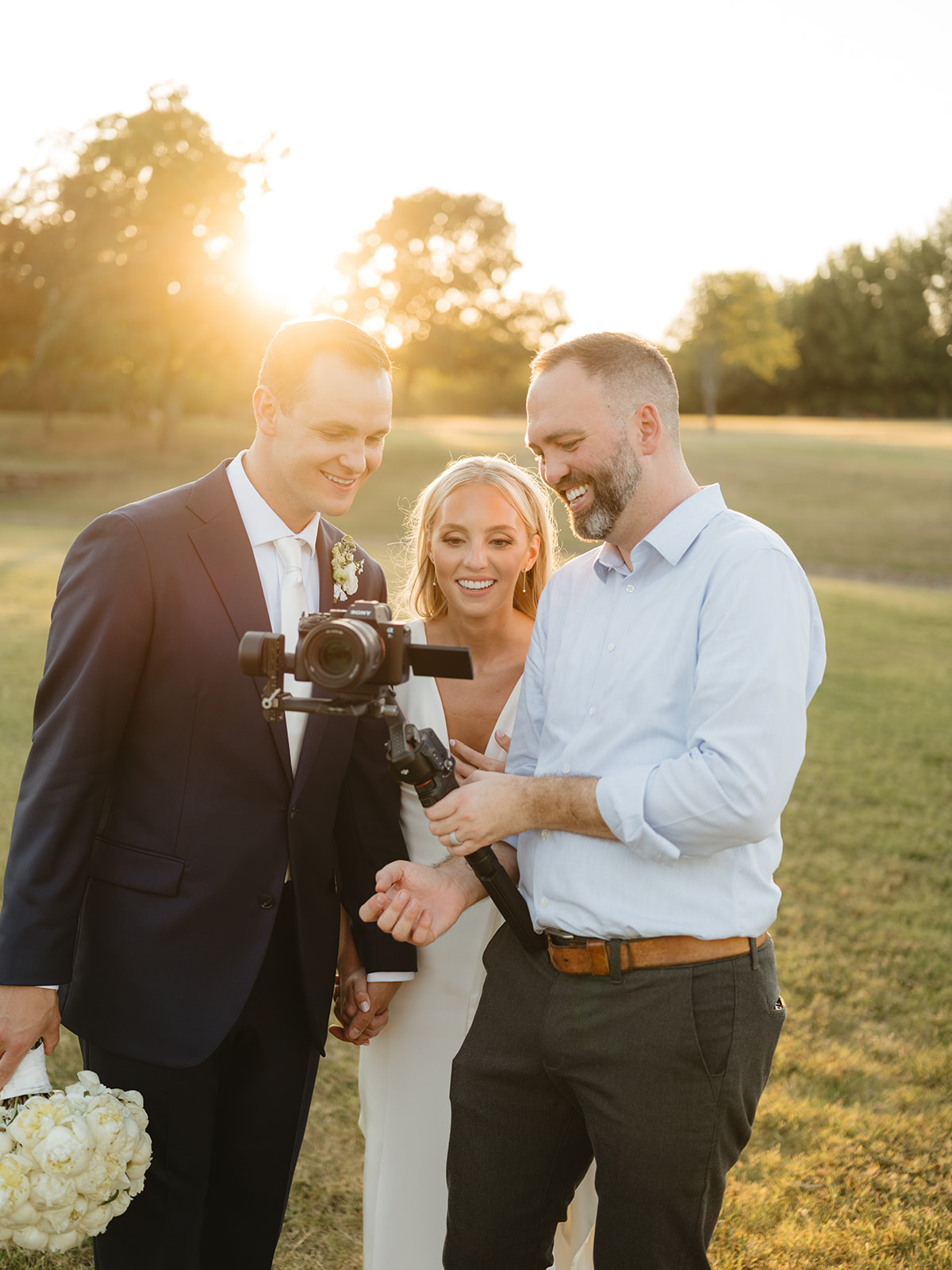 dave and a camera wedding video with bride and groom