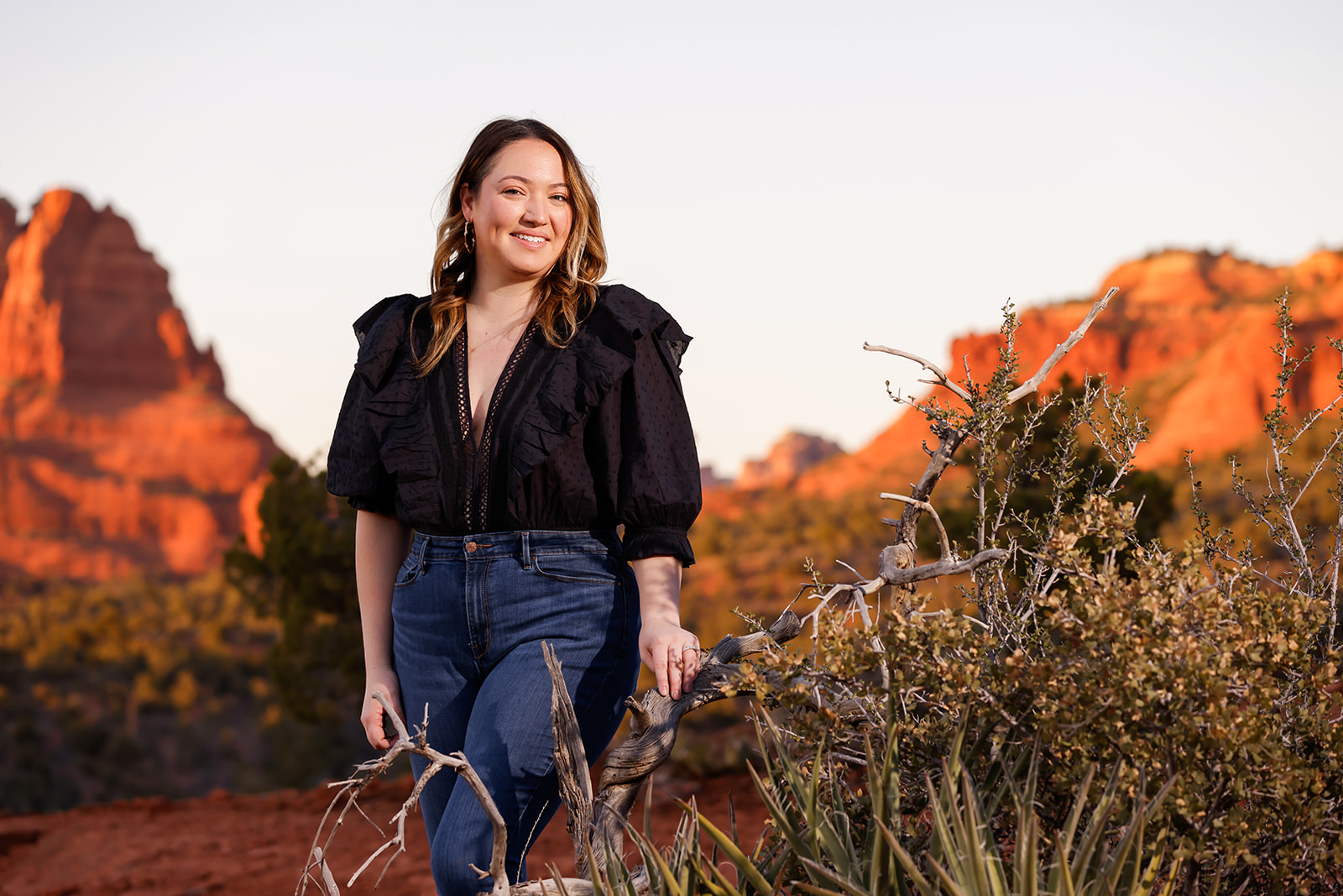 Sedona personal branding portrait photographer, classic, fun, natural outdoor photo session in the red rocks of Arizona