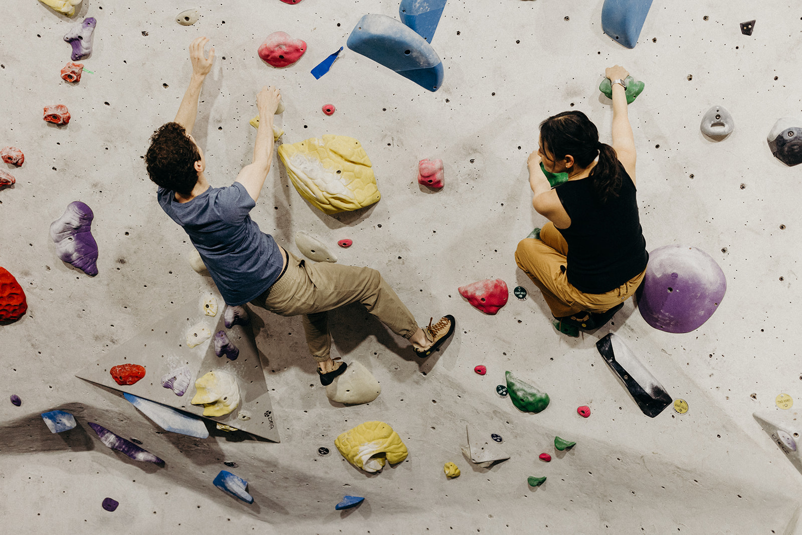 couple at stronghold climbing gym