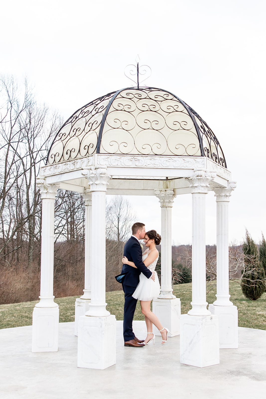 A snowy and cold outdoor wedding at Bella Amore Enchanted Acres