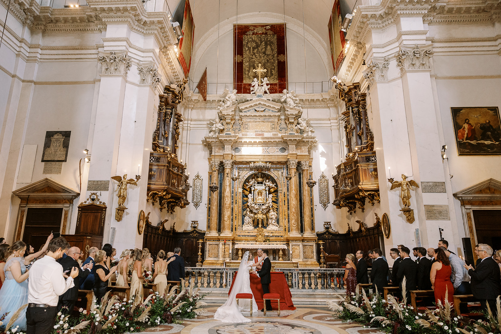 grand cathedral Italian wedding