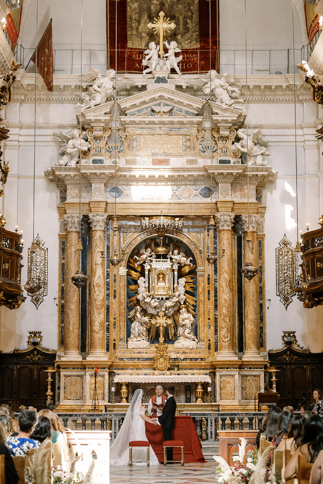 grand cathedral Italian wedding