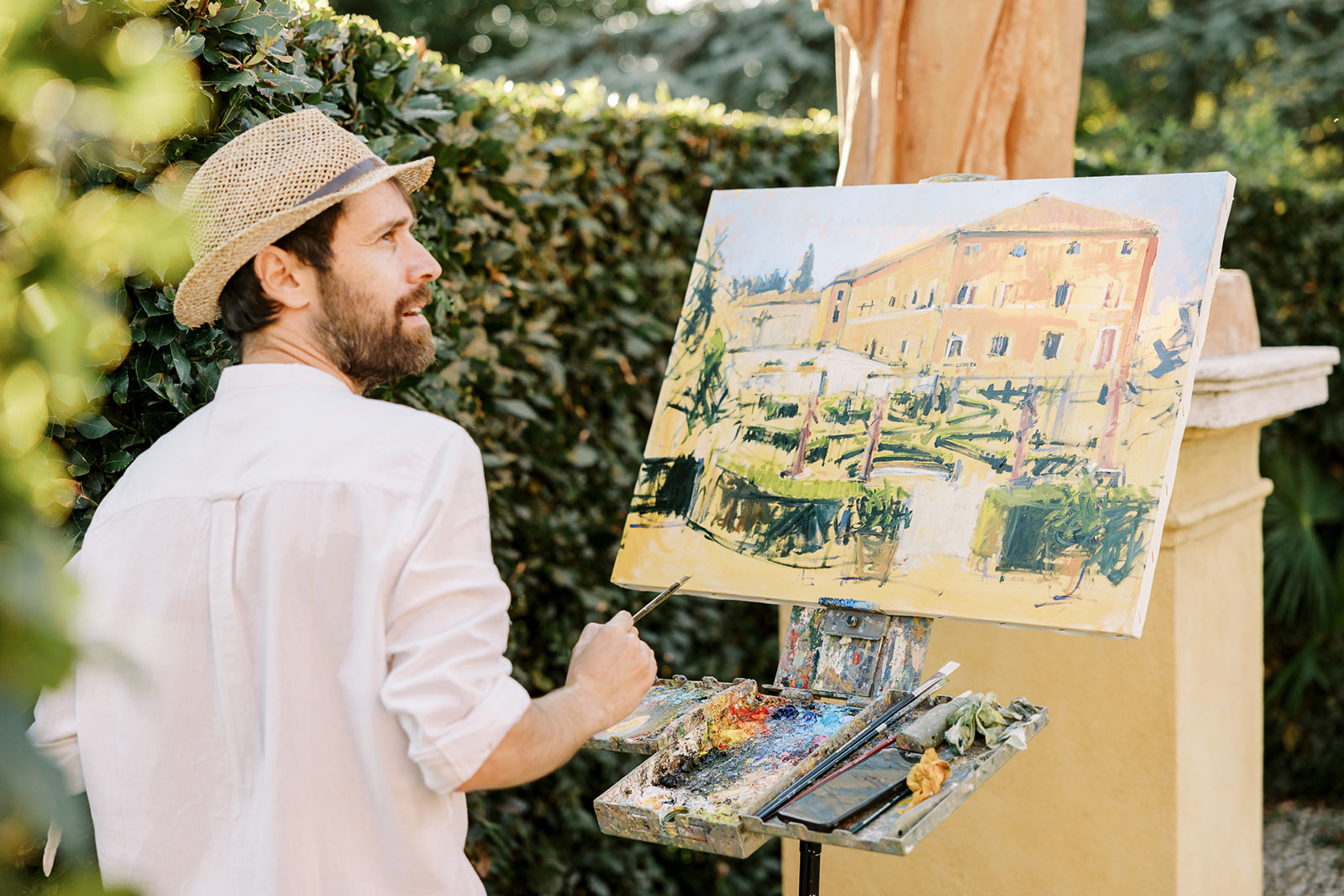 wedding painter at Villa Catignano