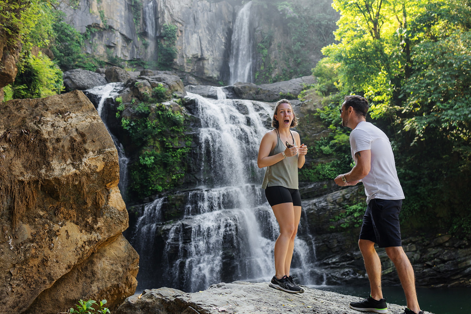 pop the question at waterfall