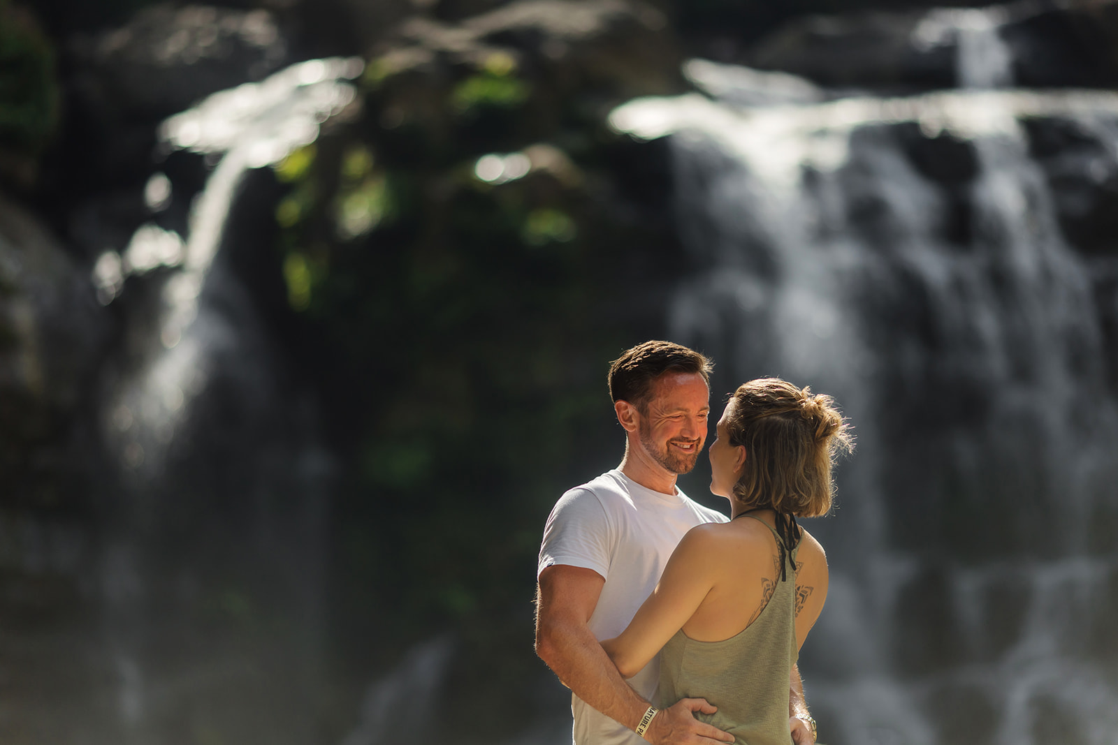 surprise proposal at waterfall