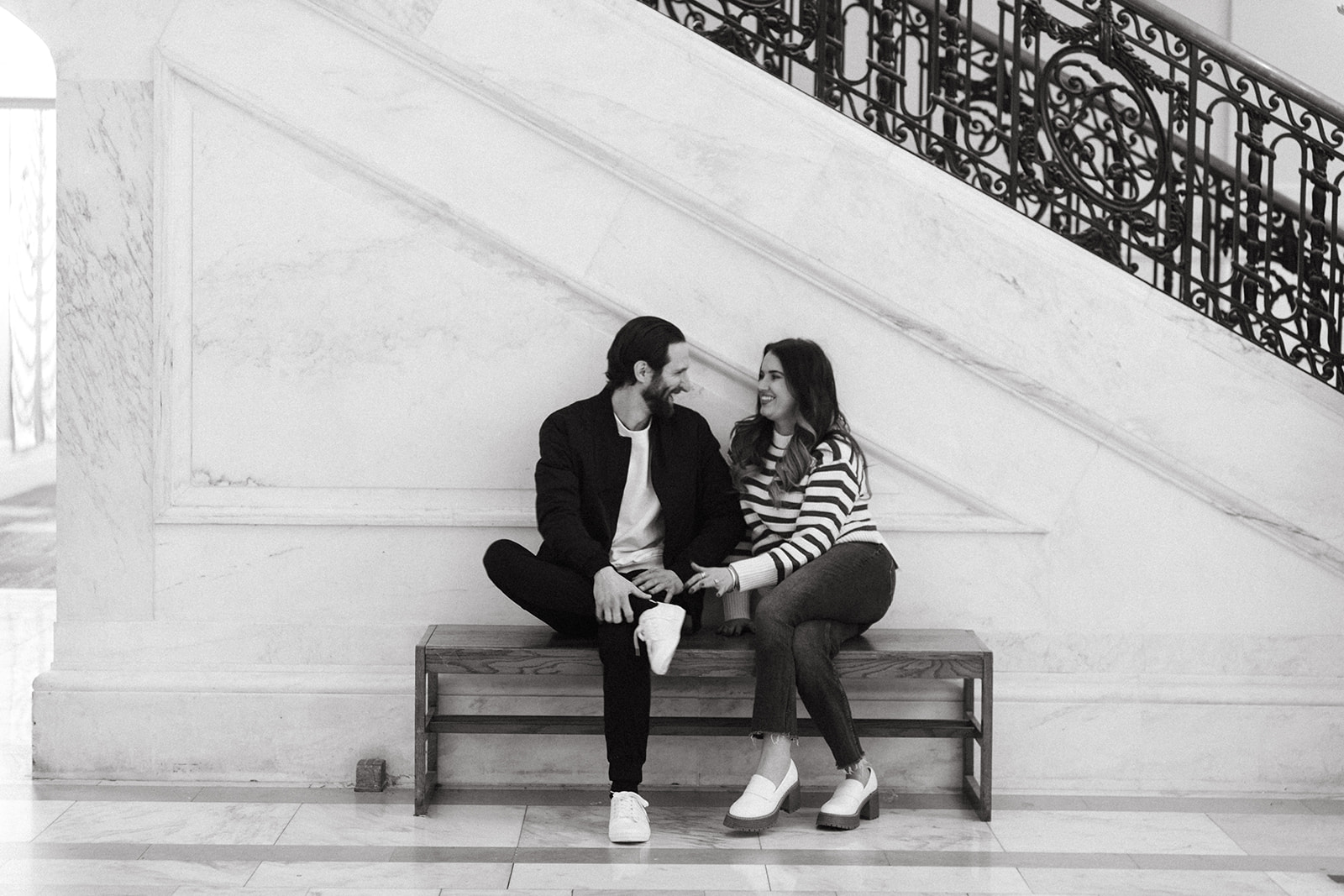 Couple photos at the Louisville Public Library 