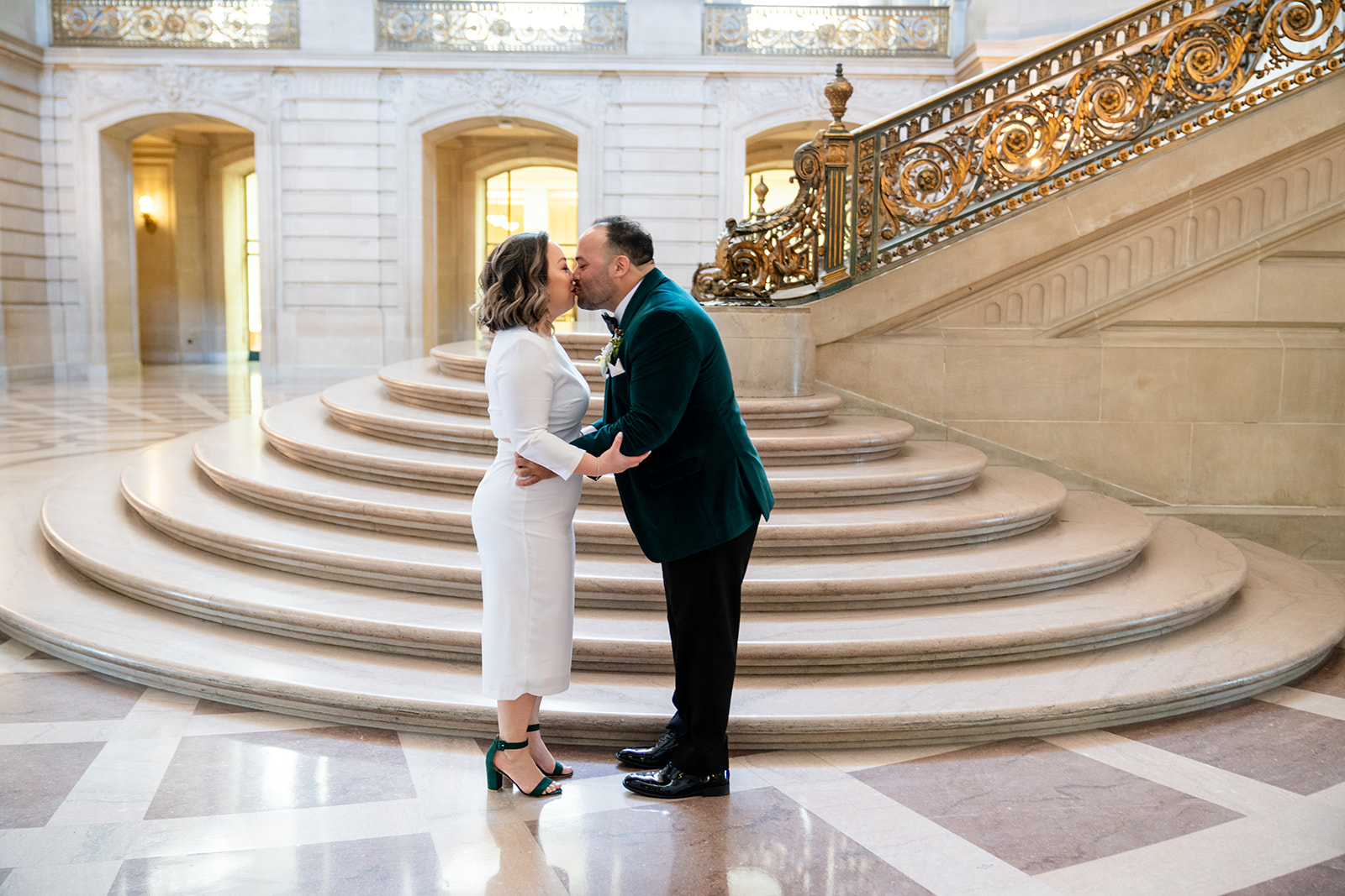 Couple's First Look Photos SF City Hall San Francisco Wedding Photographer Bay Area Wedding Photography 