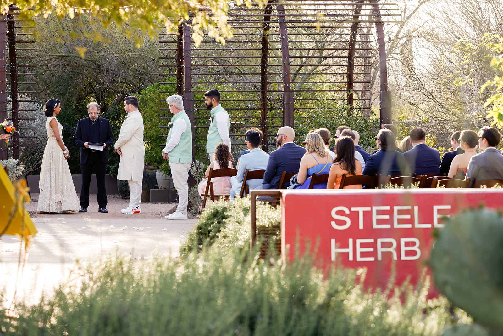 Luxury destination Indian wedding at Steele Herb Garden at the Desert Botanical Garden in Phoenix, Arizona