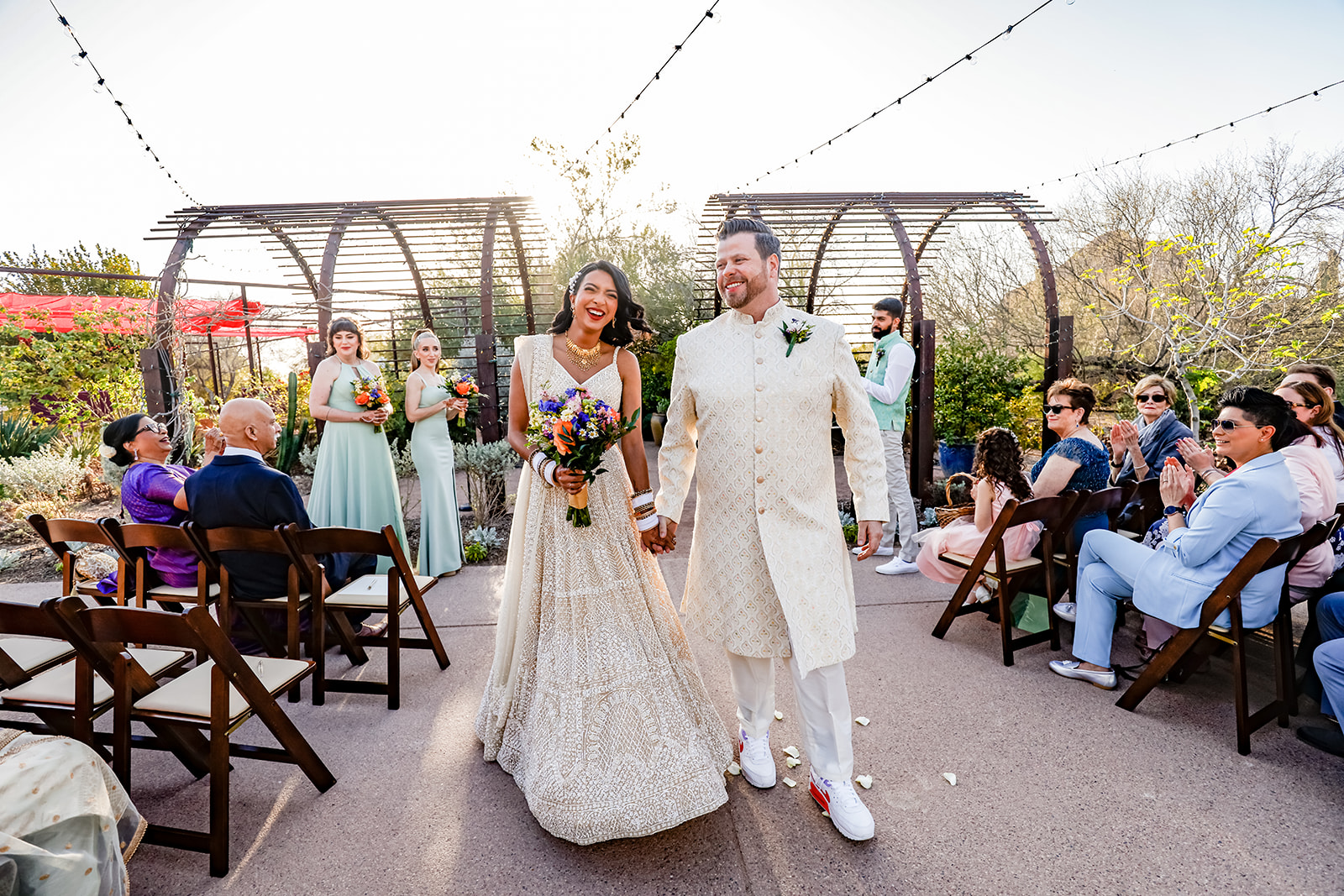 Luxury romantic destination Indian wedding at Steele Herb Garden at the Desert Botanical Garden in Phoenix