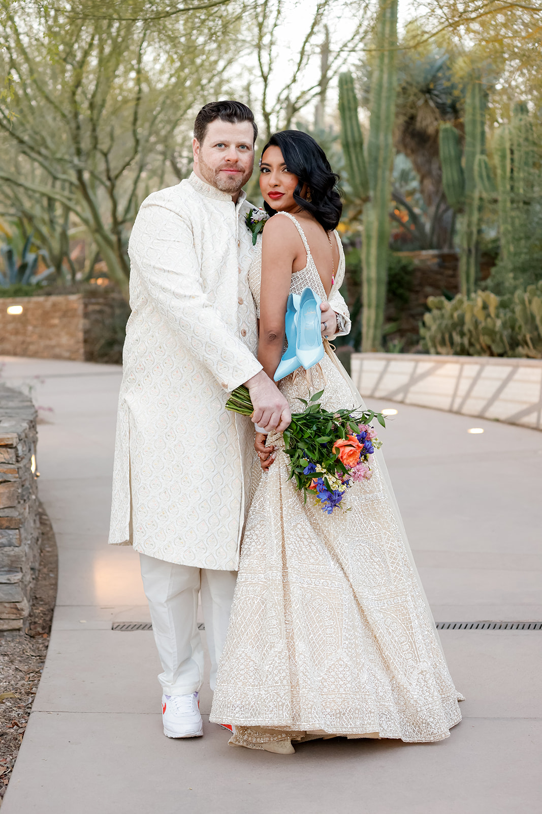 Luxury romantic destination wedding photographer at the Desert Botanical Garden in Phoenix, Arizona