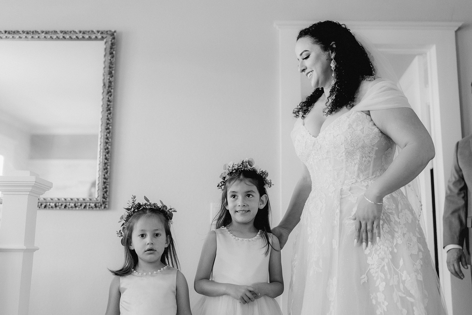 Bride with flower girls.