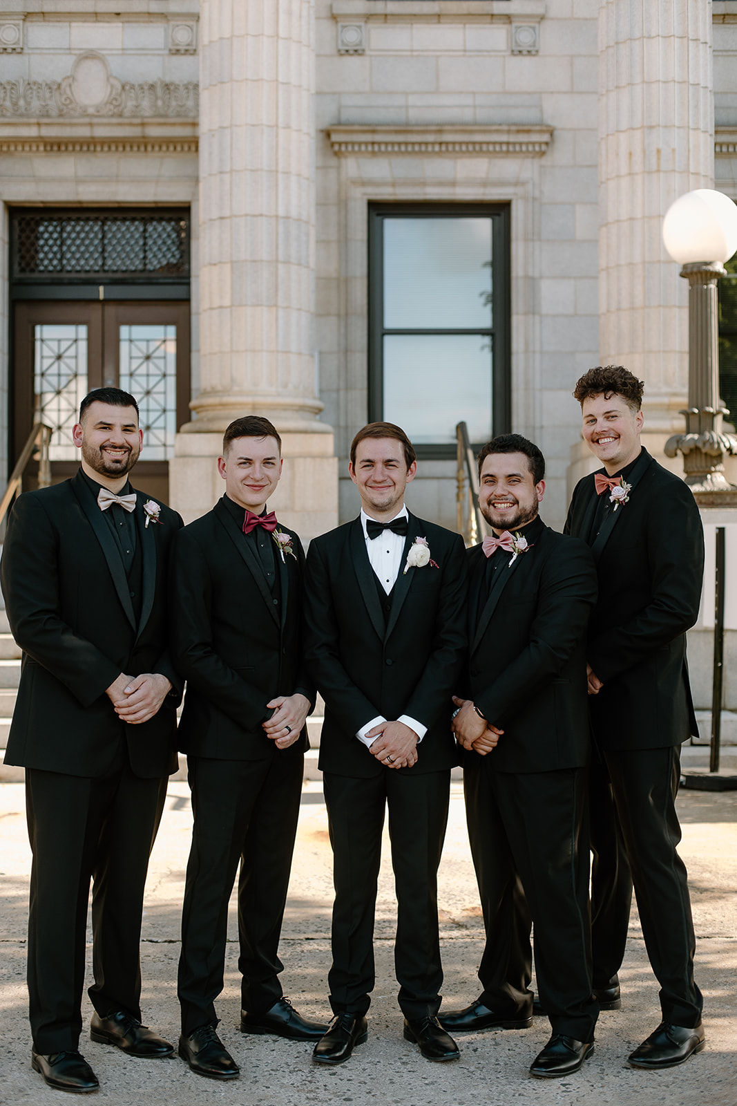 Courthouse bridal party photos near The Graham Mill in North Carolina by Raleigh Wedding Photographers and Videographers