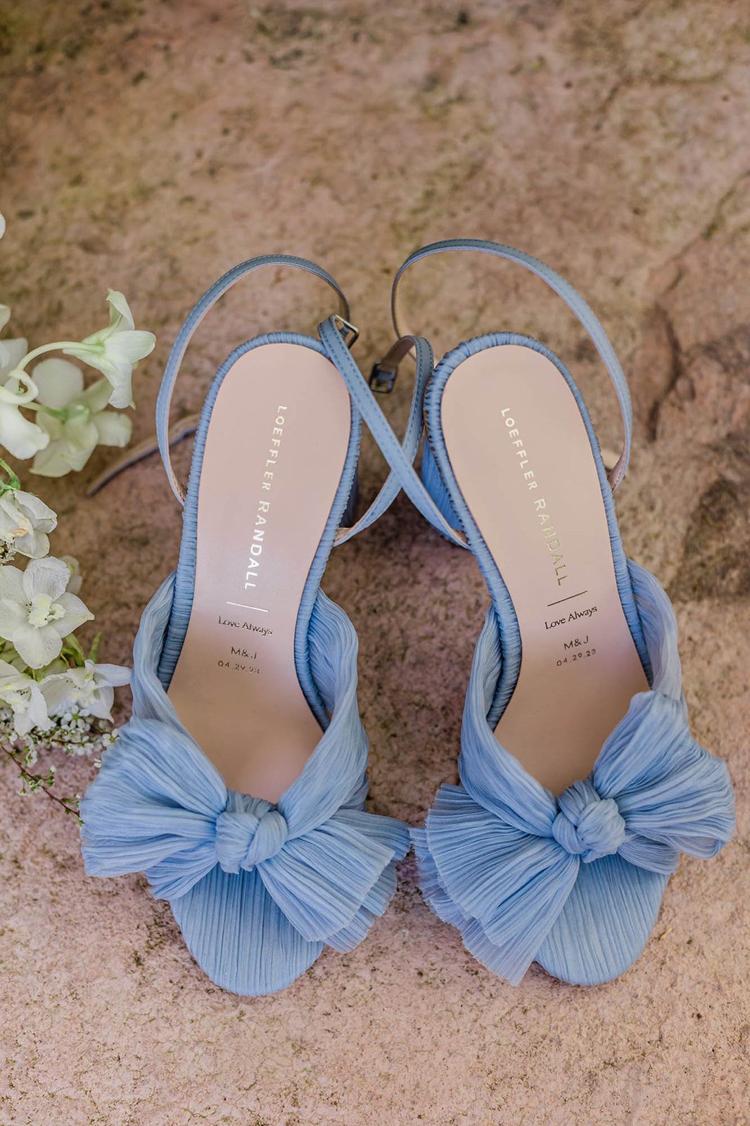 Custom shoes for garden wedding at Hartley Botanica in Somis, CA.