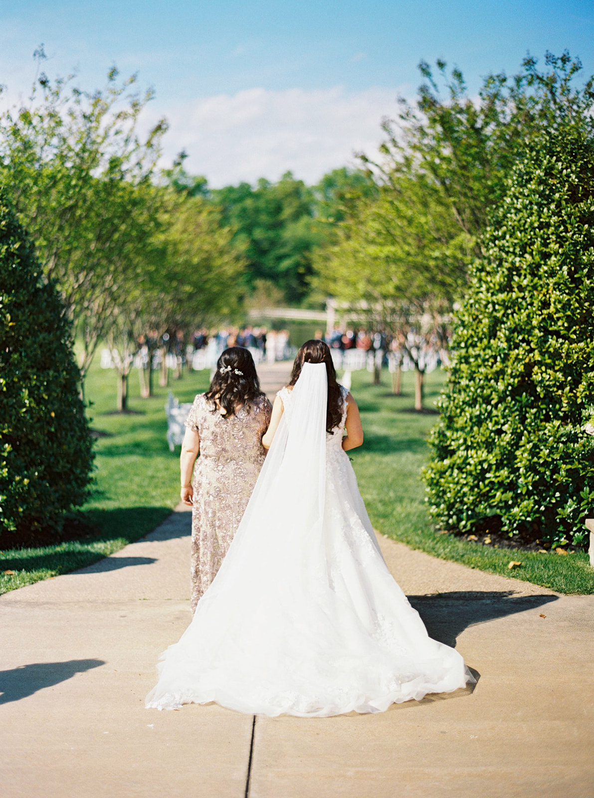 morais vineyard winery virginia bealeton wedding bride entering outdoor ceremony bride walking down aisle fairytale