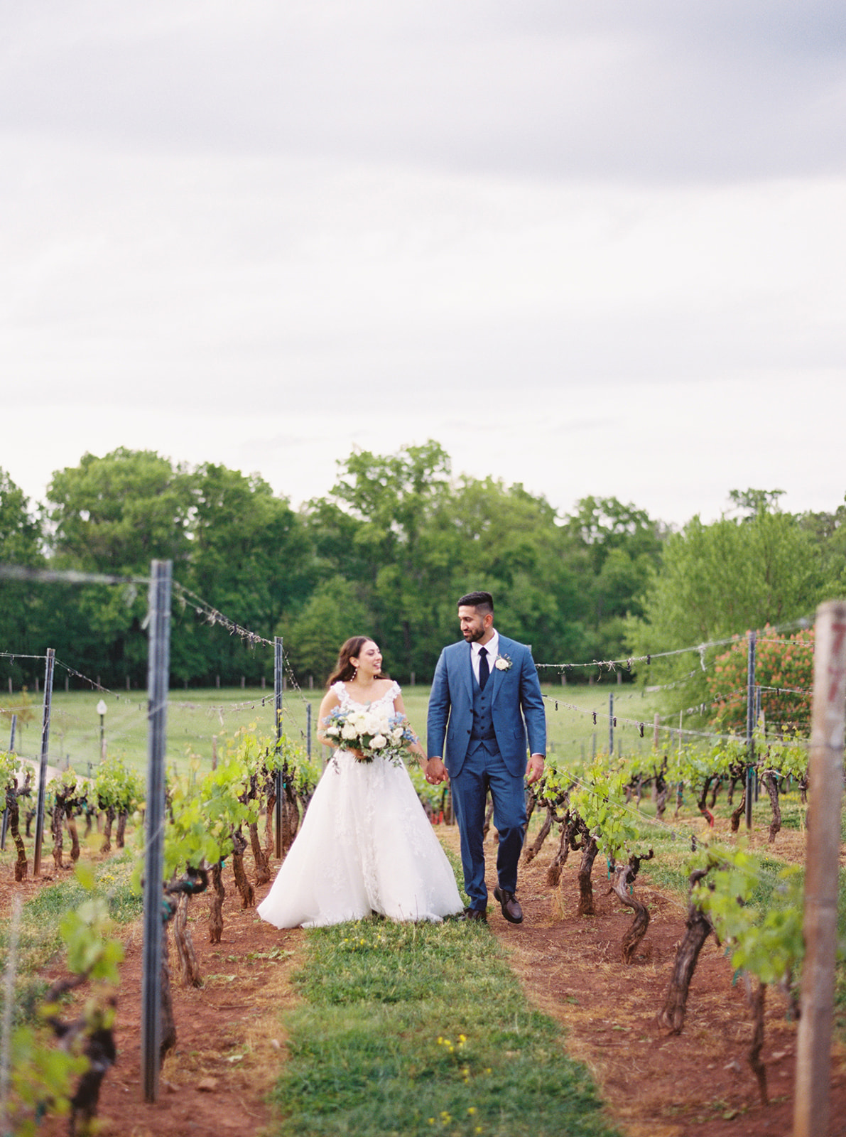 morais vineyard winery virginia bealeton wedding vineyard wedding photos just married initimate walking together couples