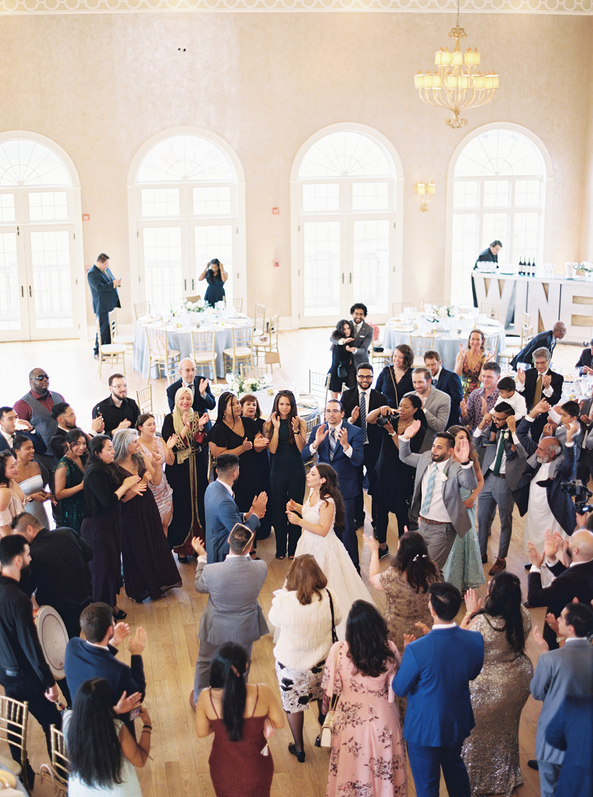 morais vineyard winery virginia bealeton wedding the palacio ballroom indoor reception party vibes live band entrance