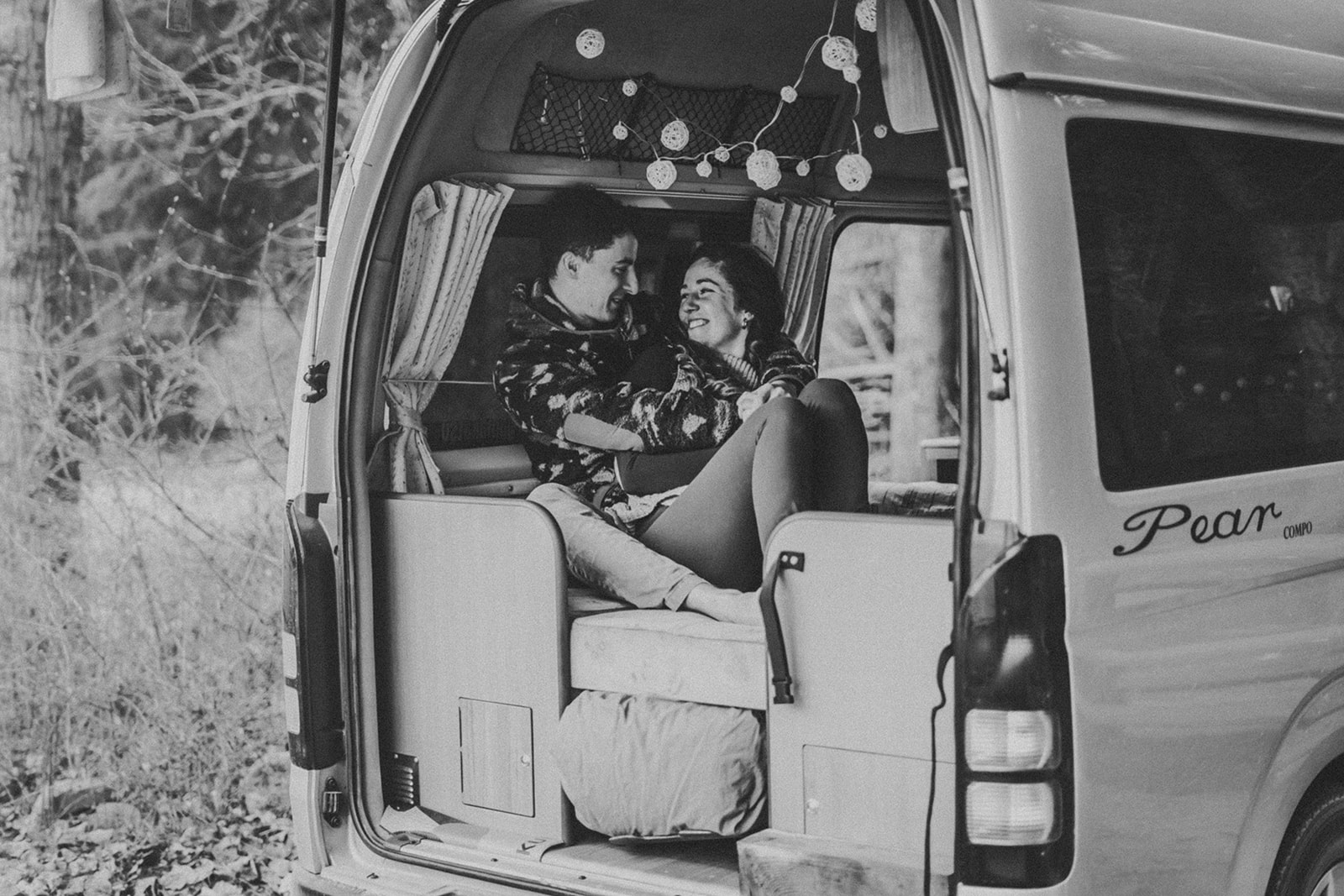 Cute camper van engagement photos at Lillooet Lake, with Amie Le Blanc of Le Blanc Studio. 